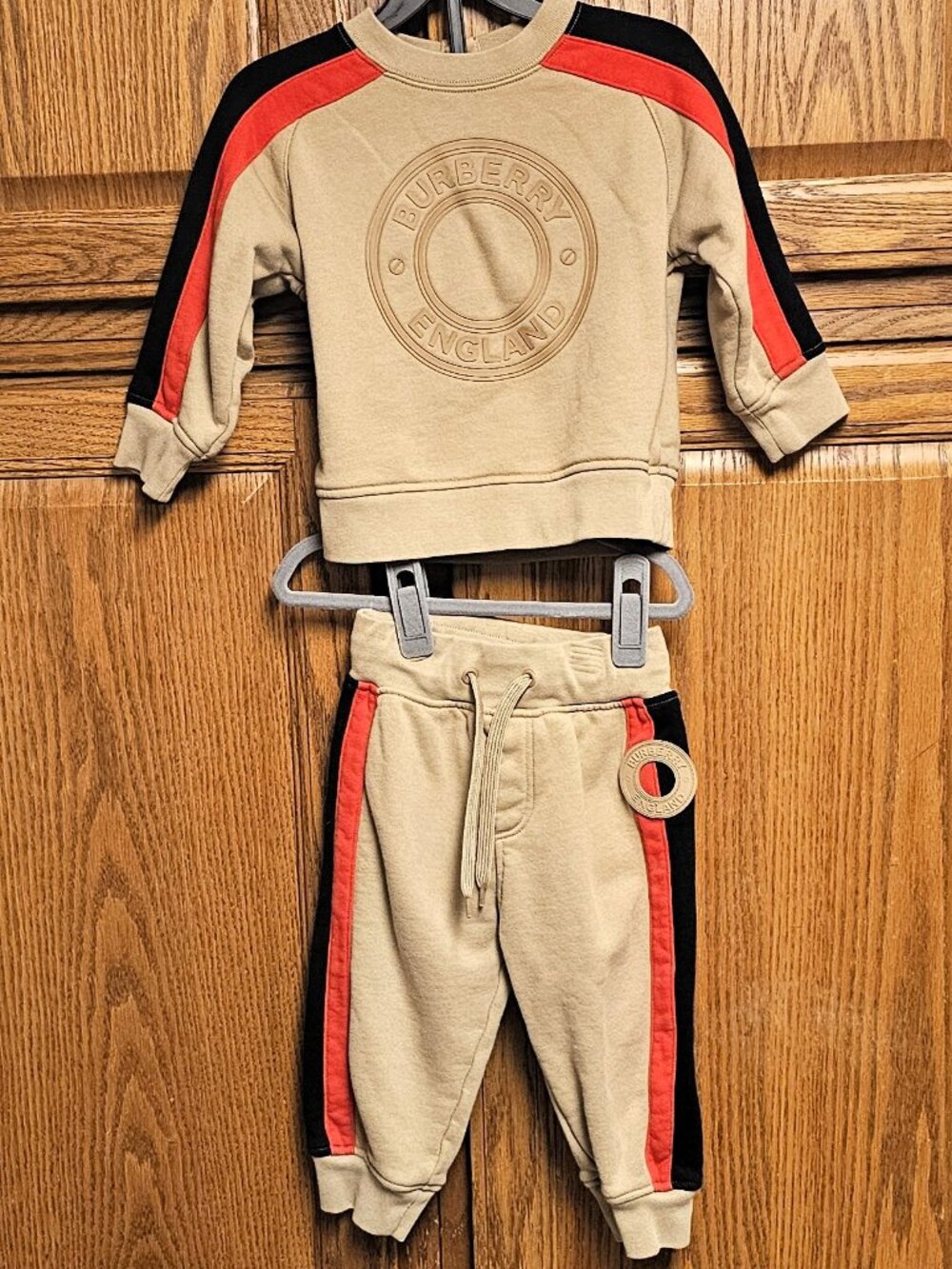 BURBERRY 18M Baby 2-Piece Tracksuit Set | Logo Sweatshirt + Joggers | Excellent